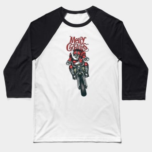 santa clause riding motorcycle Baseball T-Shirt